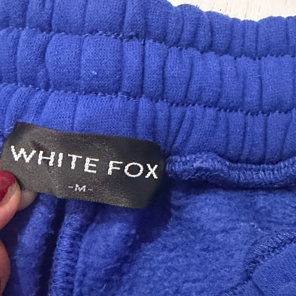 White Fox Boutique Navy Joggers with Pink Logo - Picture 3 of 3